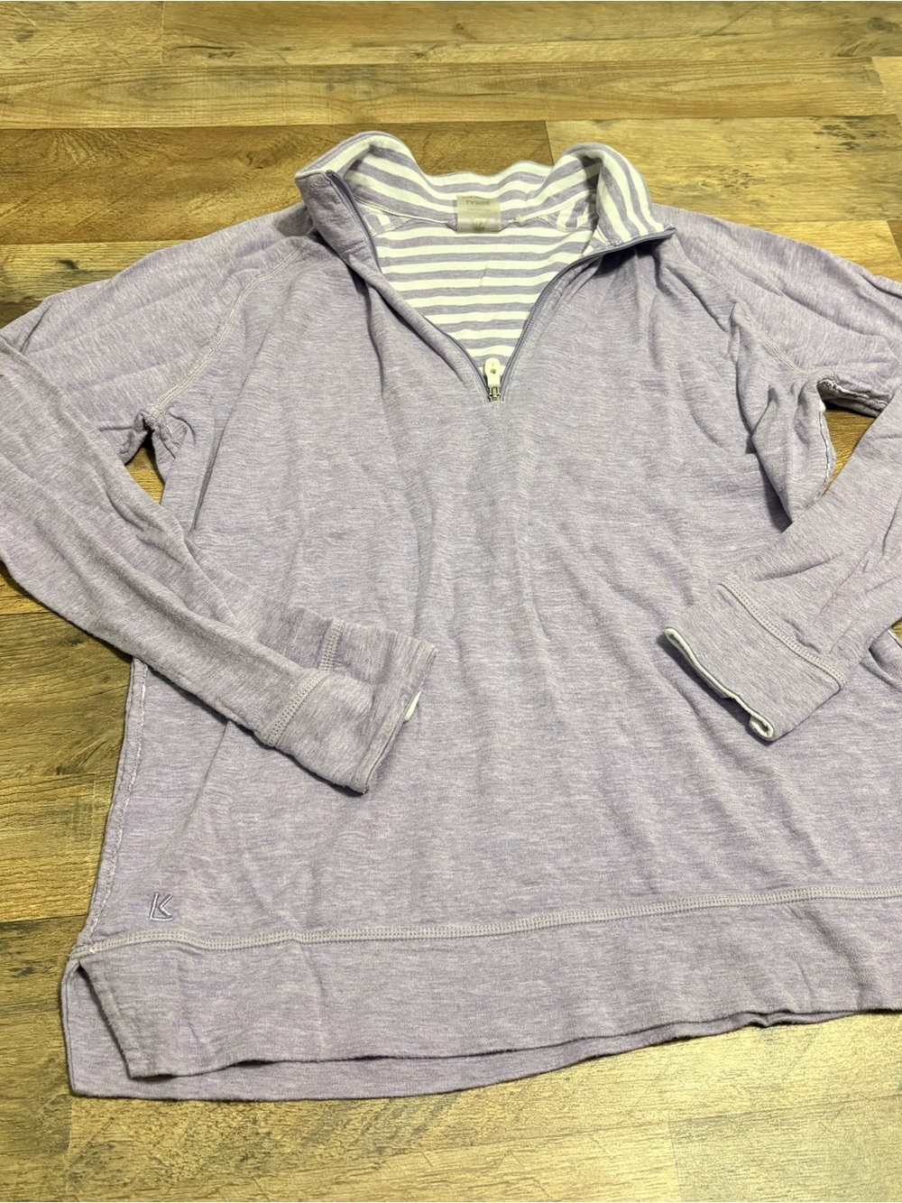 💜 Kate Lord Collection Lavender Quarter-Zip Pullover – Size Large